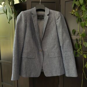 J. Crew Women's Heathered Light Blue, Denim-look Blazer